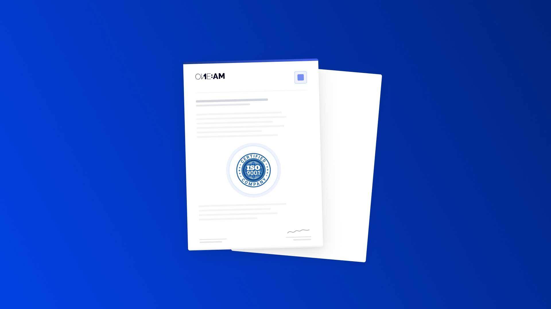 Abbiamo ottenuto la certificazione ISO 9001 Abbiamo ottenuto la certificazione ISO 9001