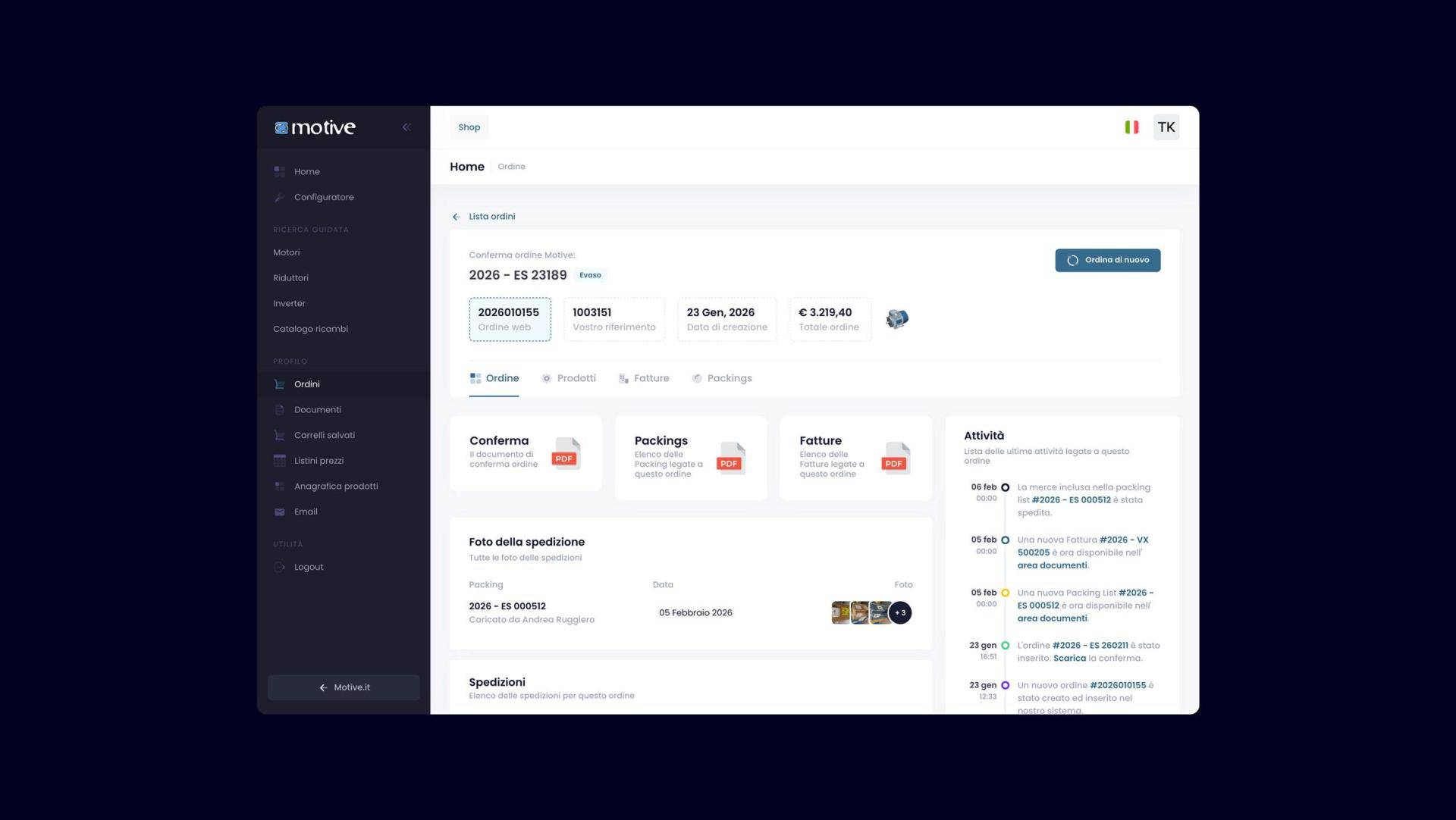 Configuratore motori elettrici